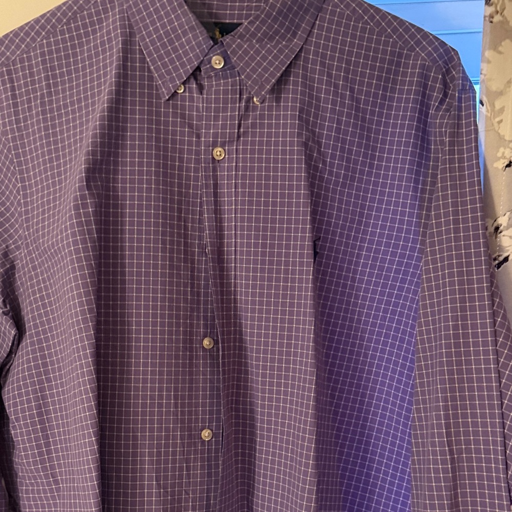 Polo Ralph Lauren Men's Blue Checkered Dress Shirt